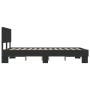 Engineered wood and black metal bed frame 140x200cm by vidaXL, Beds and slatted bases - Ref: Foro24-3280192, Price: 158,82 €,...