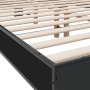 Engineered wood and black metal bed frame 140x200cm by vidaXL, Beds and slatted bases - Ref: Foro24-3280192, Price: 158,82 €,...