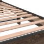 Estructura cama madera ingeniería metal marrón roble 140x190 cm de vidaXL, Camas y somieres - Ref: Foro24-3280171, Precio: 15...