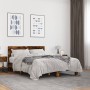 Engineered wood bed frame metal smoked oak 120x200cm by vidaXL, Beds and slatted bases - Ref: Foro24-3280199, Price: 149,22 €...