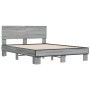 Estructura cama madera ingeniería metal gris Sonoma 120x200 cm de vidaXL, Camas y somieres - Ref: Foro24-3280200, Precio: 153...