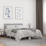 Estructura cama madera ingeniería metal gris Sonoma 120x200 cm de vidaXL, Camas y somieres - Ref: Foro24-3280200, Precio: 153...