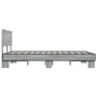 Estructura cama madera ingeniería metal gris Sonoma 120x200 cm de vidaXL, Camas y somieres - Ref: Foro24-3280200, Precio: 153...