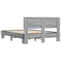 Estructura cama madera ingeniería metal gris Sonoma 120x200 cm de vidaXL, Camas y somieres - Ref: Foro24-3280200, Precio: 153...