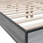 Estructura cama madera ingeniería metal gris Sonoma 120x200 cm de vidaXL, Camas y somieres - Ref: Foro24-3280200, Precio: 153...