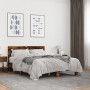 Engineered wood bed frame metal smoked oak 140x190cm by vidaXL, Beds and slatted bases - Ref: Foro24-3280214, Price: 151,01 €...