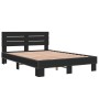 Engineered wood and black metal bed frame 140x190cm by vidaXL, Beds and slatted bases - Ref: Foro24-3280167, Price: 154,99 €,...