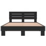 Engineered wood and black metal bed frame 140x190cm by vidaXL, Beds and slatted bases - Ref: Foro24-3280167, Price: 154,99 €,...