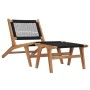 Lounger with footrest solid teak wood and rope by vidaXL, Loungers - Ref: Foro24-49368, Price: 199,77 €, Discount: %