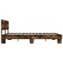 Estructura cama madera ingeniería metal roble ahumado 160x200cm de vidaXL, Camas y somieres - Ref: Foro24-3280184, Precio: 16...