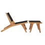 Lounger with footrest solid teak wood and rope by vidaXL, Loungers - Ref: Foro24-49368, Price: 199,77 €, Discount: %