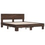 Estructura cama madera ingeniería metal marrón roble 160x200 cm de vidaXL, Camas y somieres - Ref: Foro24-3280186, Precio: 16...