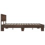 Engineered wood bed frame oak brown metal 160x200 cm by vidaXL, Beds and slatted bases - Ref: Foro24-3280186, Price: 162,83 €...