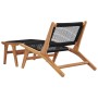 Lounger with footrest solid teak wood and rope by vidaXL, Loungers - Ref: Foro24-49368, Price: 199,77 €, Discount: %