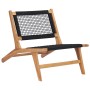 Lounger with footrest solid teak wood and rope by vidaXL, Loungers - Ref: Foro24-49368, Price: 199,77 €, Discount: %