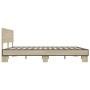 Estructura cama madera ingeniería metal roble Sonoma 200x200 cm de vidaXL, Camas y somieres - Ref: Foro24-3280173, Precio: 18...