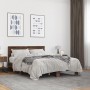 Engineered wood bed frame oak brown metal 140x190 cm by vidaXL, Beds and slatted bases - Ref: Foro24-3280216, Price: 155,99 €...