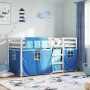 Bunk bed with curtains solid blue pine wood 90x200 cm by vidaXL, Beds and slatted bases - Ref: Foro24-3283896, Price: 247,38 ...