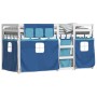 Bunk bed with curtains solid blue pine wood 90x200 cm by vidaXL, Beds and slatted bases - Ref: Foro24-3283896, Price: 247,38 ...