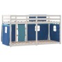 Bunk bed with curtains solid blue pine wood 90x200 cm by vidaXL, Beds and slatted bases - Ref: Foro24-3283896, Price: 247,38 ...