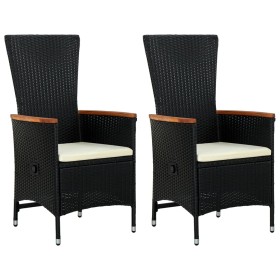 Garden chairs 2 units with black synthetic rattan cushions by vidaXL, Garden chairs - Ref: Foro24-47675, Price: 233,87 €, Dis...