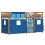 Litera con cortinas madera maciza de pino azul 75x190 cm de vidaXL, Camas y somieres - Ref: Foro24-3283926, Precio: 194,30 €,...