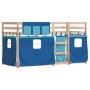 Bunk bed with curtains solid blue pine wood 90x190 cm by vidaXL, Beds and slatted bases - Ref: Foro24-3283905, Price: 170,83 ...