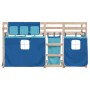 Bunk bed with curtains solid blue pine wood 90x190 cm by vidaXL, Beds and slatted bases - Ref: Foro24-3283905, Price: 170,83 ...