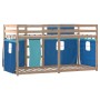 Bunk bed with curtains solid blue pine wood 90x190 cm by vidaXL, Beds and slatted bases - Ref: Foro24-3283905, Price: 170,83 ...