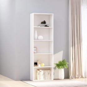 5-level white plywood bookshelf 60x30x189cm by vidaXL, Bookcases and shelves - Ref: Foro24-800990, Price: 95,03 €, Discount: %