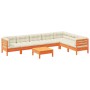 Set Gartensofas 8-teilig mit Zirbenholzkissen wachsbraun von vidaXL, Gartensets - Ref: Foro24-3299482, Preis: 693,52 €, Rabat...