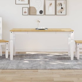 Corona solid white pine wood dining table 160x80x75 cm by vidaXL, Kitchen and dining tables - Ref: Foro24-4005719, Price: 208...