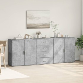 3 plywood gray concrete sideboards by vidaXL, Sideboards - Ref: Foro24-3276612, Price: 262,99 €, Discount: %