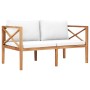 Teak solid wood garden bench with cream cushions by vidaXL, garden benches - Ref: Foro24-49370, Price: 261,19 €, Discount: %