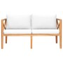 Teak solid wood garden bench with cream cushions by vidaXL, garden benches - Ref: Foro24-49370, Price: 261,19 €, Discount: %