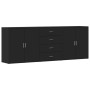 3 black plywood sideboards by vidaXL, Sideboards - Ref: Foro24-3276610, Price: 296,20 €, Discount: %