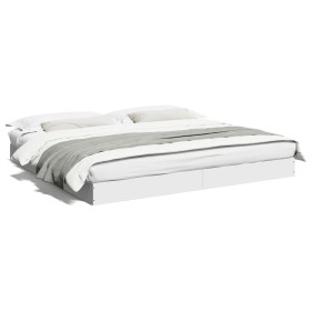 Estructura de cama madera de ingeniería blanca 180x200 cm de vidaXL, Camas y somieres - Ref: Foro24-842000, Precio: 101,99 €,...