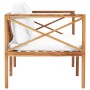 Teak solid wood garden bench with cream cushions by vidaXL, garden benches - Ref: Foro24-49370, Price: 261,19 €, Discount: %