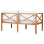 Teak solid wood garden bench with cream cushions by vidaXL, garden benches - Ref: Foro24-49370, Price: 261,19 €, Discount: %