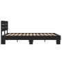 Engineered wood and black metal bed frame 120x200cm by vidaXL, Beds and slatted bases - Ref: Foro24-3280152, Price: 150,11 €,...