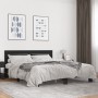 Engineered wood and black metal bed frame 200x200cm by vidaXL, Beds and slatted bases - Ref: Foro24-3280127, Price: 181,39 €,...