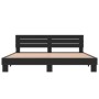 Engineered wood and black metal bed frame 200x200cm by vidaXL, Beds and slatted bases - Ref: Foro24-3280127, Price: 181,39 €,...