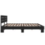 Engineered wood and black metal bed frame 200x200cm by vidaXL, Beds and slatted bases - Ref: Foro24-3280127, Price: 181,39 €,...