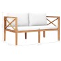 Teak solid wood garden bench with cream cushions by vidaXL, garden benches - Ref: Foro24-49370, Price: 261,19 €, Discount: %