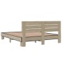 Estructura cama madera ingeniería metal roble Sonoma 160x200 cm de vidaXL, Camas y somieres - Ref: Foro24-3280138, Precio: 15...