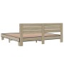 Estructura cama madera ingeniería metal roble Sonoma 180x200 cm de vidaXL, Camas y somieres - Ref: Foro24-3280133, Precio: 16...