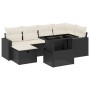 Set mit 7 Gartensofas mit Kissen Kunstrattan schwarz von vidaXL, Gartensets - Ref: Foro24-3274816, Preis: 495,34 €, Rabatt: %