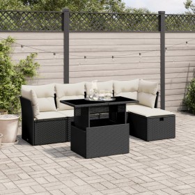 6-piece garden sofa set with black synthetic rattan cushions by vidaXL, Garden sets - Ref: Foro24-3274636, Price: 431,00 €, D...