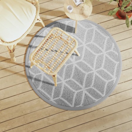 Outdoor gray PP Ø120 cm carpet by vidaXL, Outdoor protectors - Ref: Foro24-368466, Price: 19,99 €, Discount: %