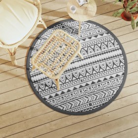 Outdoor black PP Ø120 cm rug by vidaXL, Outdoor protectors - Ref: Foro24-368514, Price: 17,79 €, Discount: %